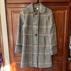 JCREW Wool Cabernet Houndstooth Coat